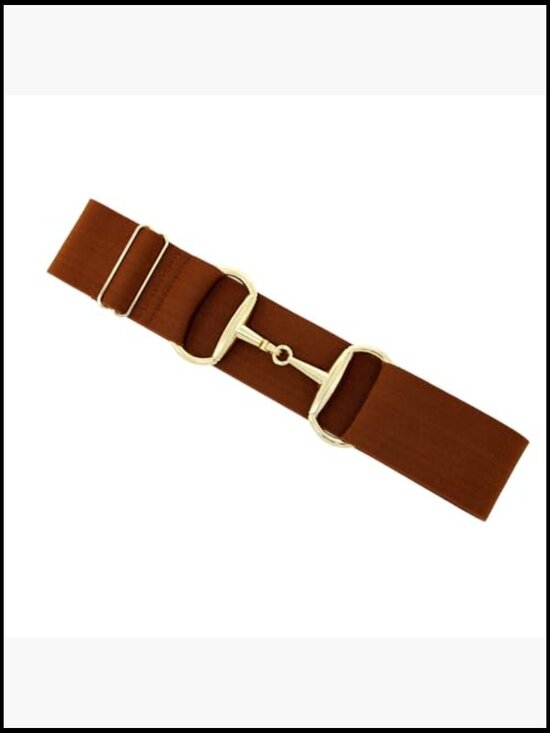 Elastic Equestrian Belt with Gold Bit Buckle, Adjustable Riding Belt main image 5